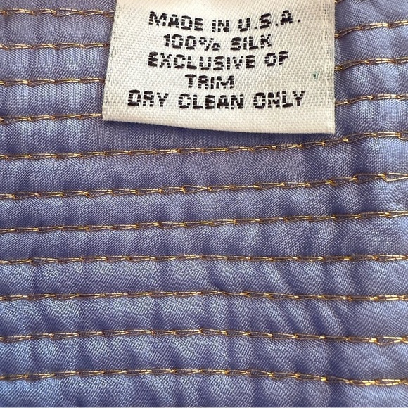 Mary McFadden Couture Silk Quilted Floral Jacket w/ Glass Bead Buttons – Size 10 - Picture 6 of 16